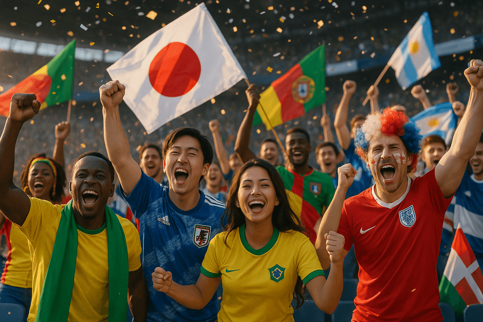 Match crowd celebrating